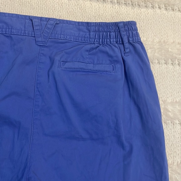 Karen Scott Bermuda shorts light blue pockets back elastic waist cotton size 10P - Picture 9 of 11
